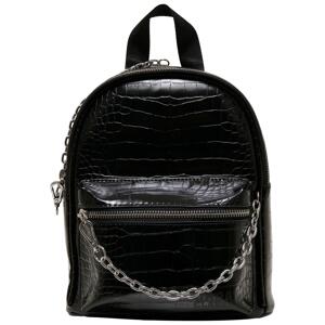 Croco Synthetic Leather Backpack Black