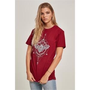 Women's T-shirt from burgundy moth