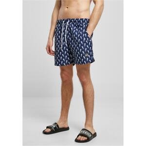Swim shorts with navyseahorse pattern