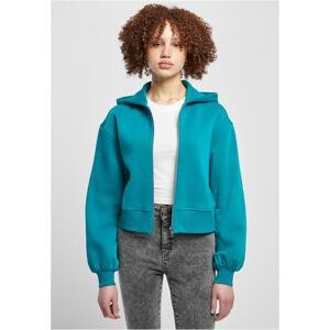 Women's Short Oversized Zipper Jacket Watergreen