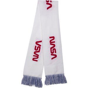 NASA scarf Knitted wht/blue/red