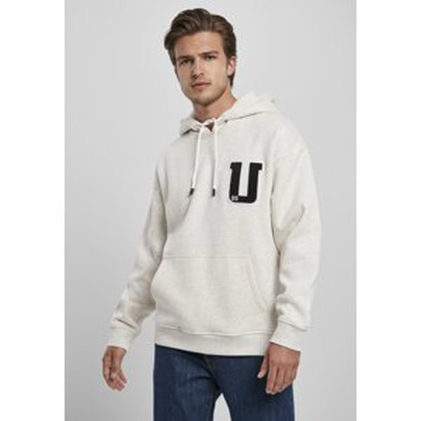 Oversized Frottee Patch Hoody Light Grey