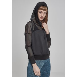 Women's fishnet hoodie black