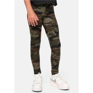Girls' camouflage leggings, wooden camouflage