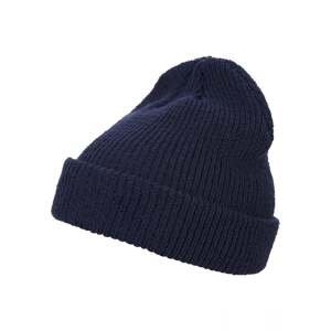 Long knitted hat in a navy design