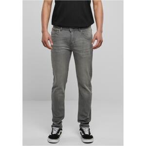 Stretch denim trousers in medium grey colour