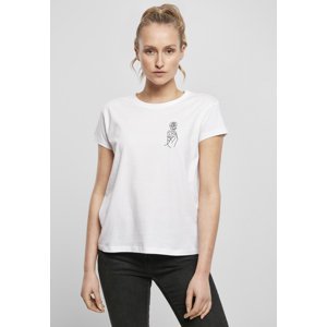 Women's T-shirt One Line Hand Box white