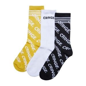 Cringe Socks 3-Pack Black/White/Yellow