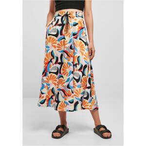 Women's satin midi skirt AOP magicmangoabstract