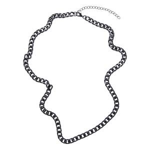 Necklace with a long base chain in black