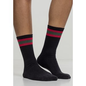 Striped Sports Socks 2-Pack Black//Green