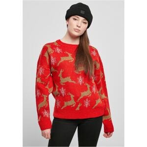 Women's Oversized Christmas Sweater Red/Gold