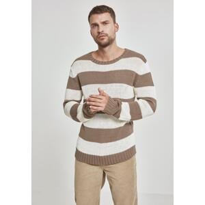 Striped sweater beige/white