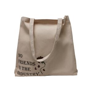 No Friends oversize canvas bag in white