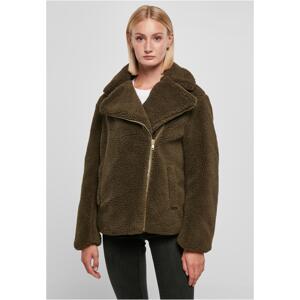 Women's biker jacket Sherpa olive