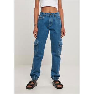 Women's Organic Stretch Denim Cargo Pants Sheer Blue Washed