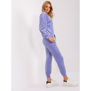 Light purple velour set with trousers