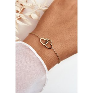Delicate bracelet with gold hearts