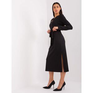 Black cocktail dress with slits