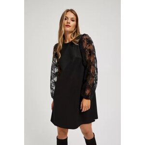 Dress with openwork sleeves