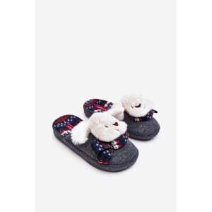 Children's slippers with thick soles with Grey Dasca bear