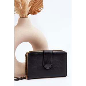 Women's leather wallet black Risuna
