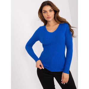 Dark blue fitted classic sweater