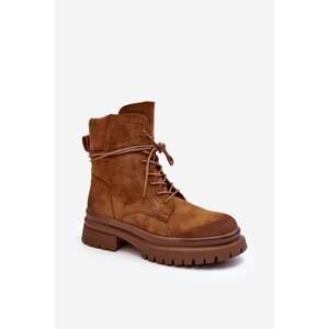 Women's trapper shoes with a thick Camel Narelon sole