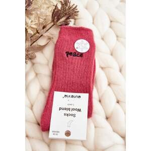 Women's warm socks with pink lettering