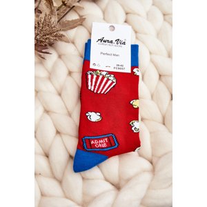 Men's Popcorn Pattern Socks Red