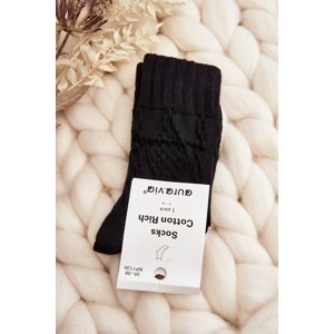 Women's Socks Embossed Black