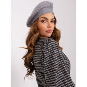 Grey women's beret with rhinestones