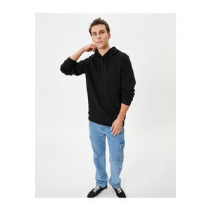 Koton Basic Hooded Sweatshirt Long Sleeve Ribbed