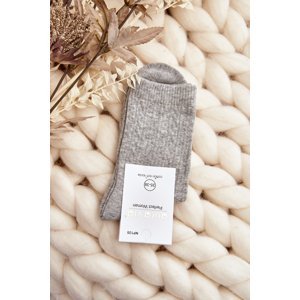 Women's Cotton Socks with Embossing Grey