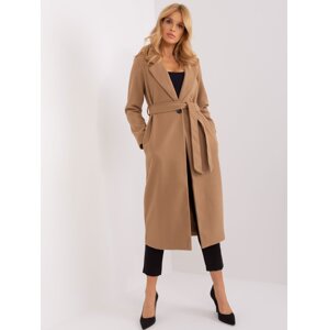 Camel long coat with belt OCH BELLA