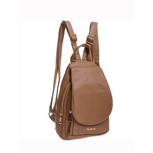 Dark beige women's backpack with magnetic closure