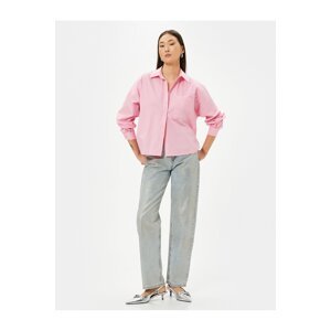 Koton Classic Shirt Long Sleeve Buttoned Pocket Detailed Regular Fit