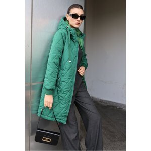 Bigdart 5138 Quilted Long Puffer Jacket - Emerald Green