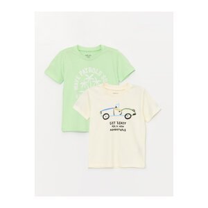 LC Waikiki Crew Neck Short Sleeve Printed Baby Boy T-Shirt 2-Pack