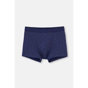 Dagi Navy Blue Cotton Patterned Boxer