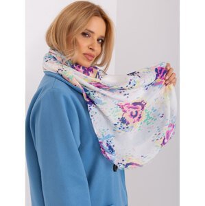 White women's scarf with print