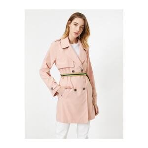Koton Women's Pink Trench Coat
