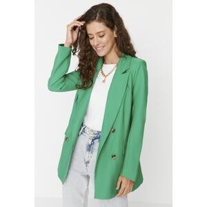 Trendyol Green Oversized Woven Lined Double Breasted Blazer with Closure