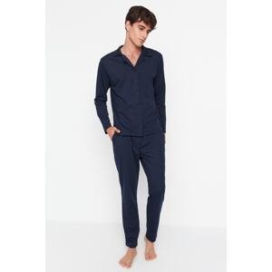 Trendyol Men's Navy Blue Knitted Pajamas Set