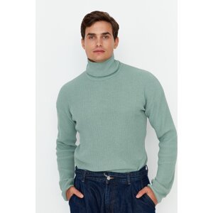 Trendyol Men's Mint Oversize Wide Fit Turtleneck Basic Sweater