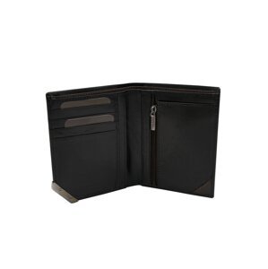 Black and dark brown men's accented wallet