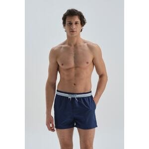 Dagi Navy Blue Micro Shorts with Sectional Belt