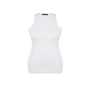 Trendyol Curve White Barbell Collar Basic Knitted Tank Top