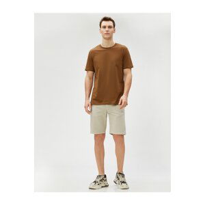 Koton Bermuda Gabardine Shorts With Pocket Detailed Buttons Cotton