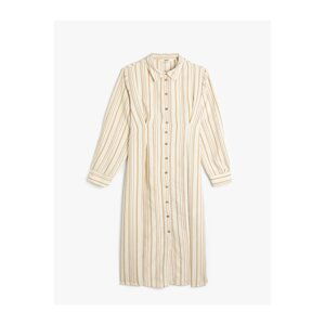 Koton Shirt Dress Long Sleeve Linen Blend